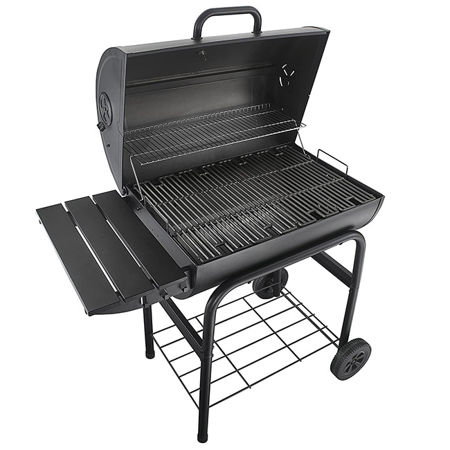 Char-Broil American Gourmet 30-inch Charcoal Grill Grilling Space Opened